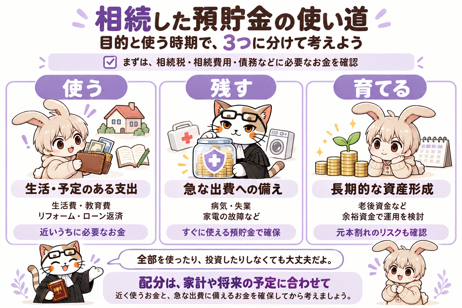 相続した預貯金、どう使う?使い道と相続後の資金計画を解説